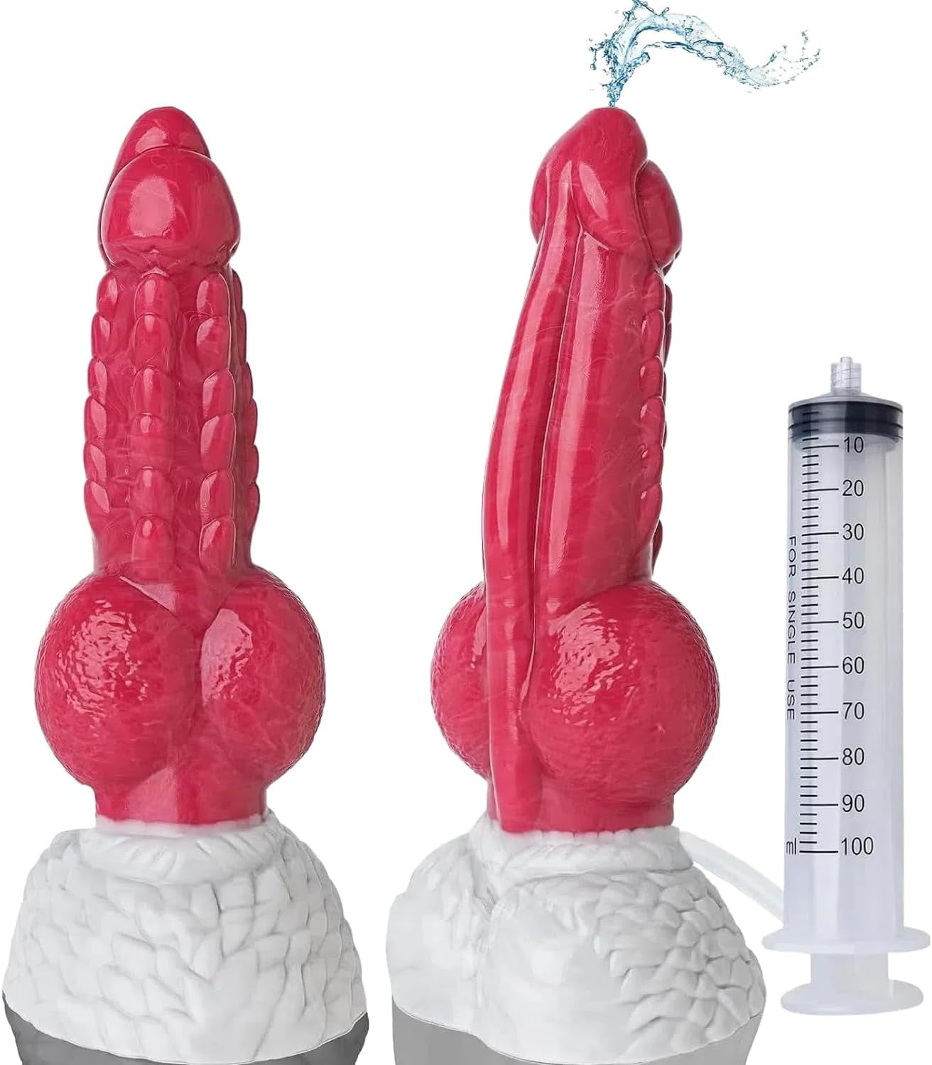 9.5 Big Monster Squirting Knot Dildo - Fantasy Ejaculating Cumming Dildo, Huge Thick Giant Girthy Dildos with Suction Cup, Massive Ribbed Knotted Dog Dildos, Adult Sex Toys & Games for Women Men Gay