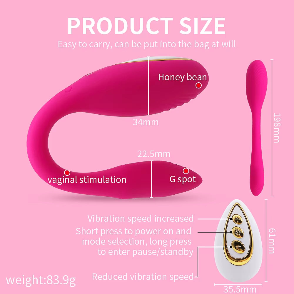 10 Mode U Wearable Dildo Wireless Remote Control Vibrator for Couple Female G Spot Stimulator Sex Toys Goods for Women Adults 18