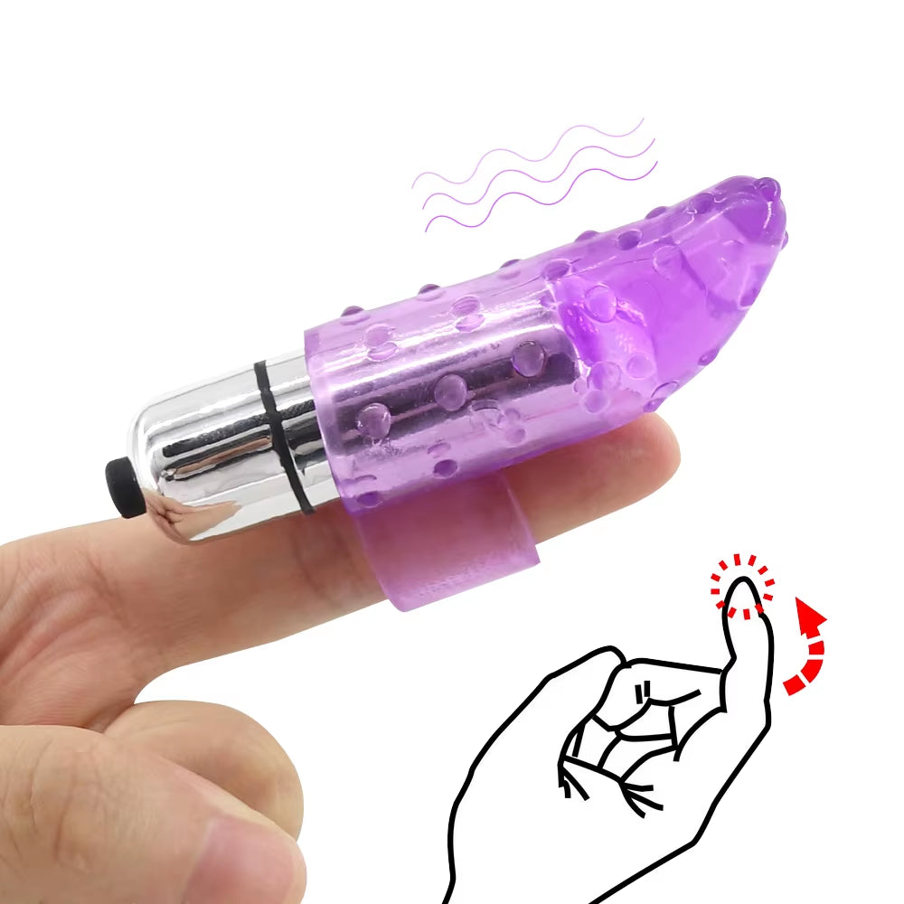 Bullet Vibrators Nipple Clitoris Stimulator Female Masturbator Sex Toys for Women Lesbian Finger Ring Vibrator Adult Products