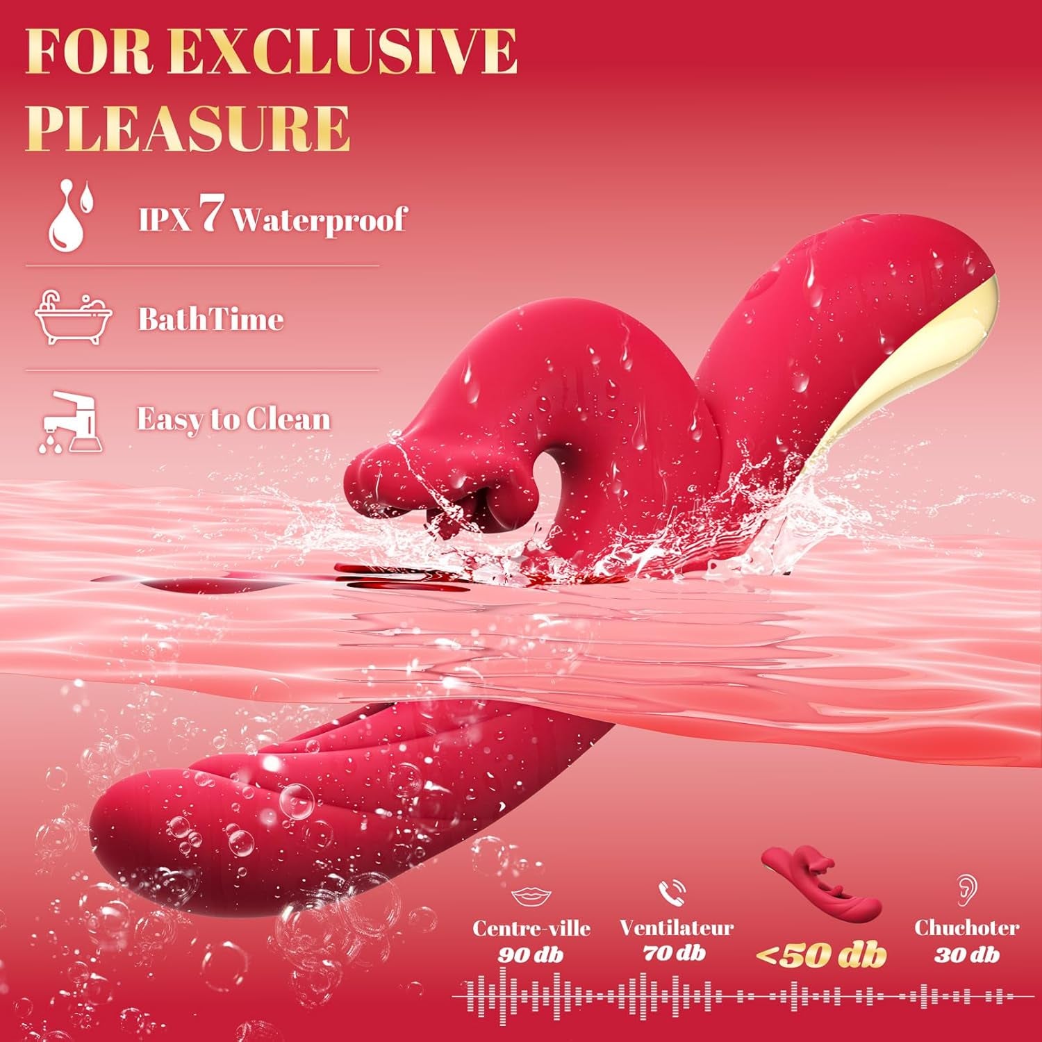 Rabbit Vibrator Adult Toys for Women, Dildo Sex Toy with 10 Tongue Vibration and 10 Flapping Modes, 3-In-1 Rose Toy Vibrators for G Spot Clit Stimulator Pleasure and Female Couples Games