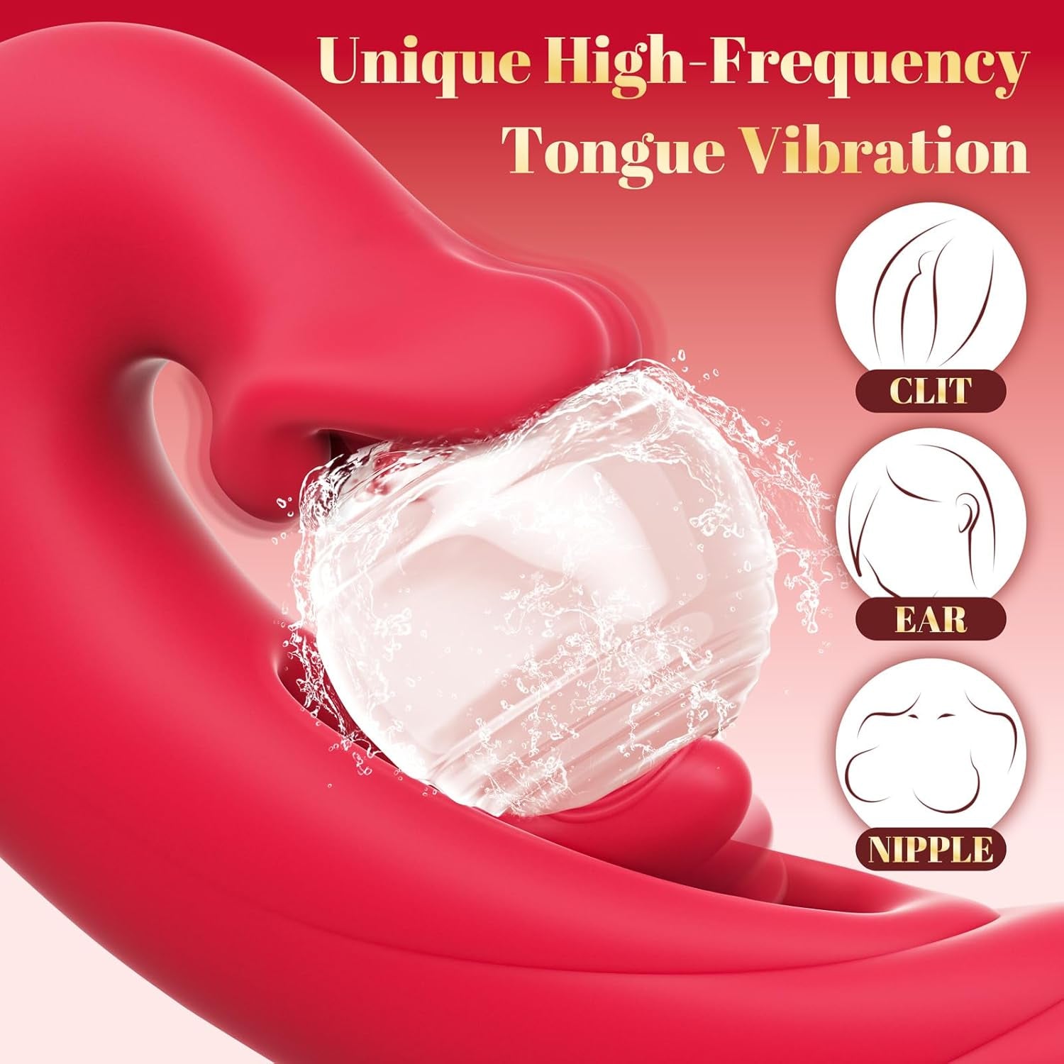 Rabbit Vibrator Adult Toys for Women, Dildo Sex Toy with 10 Tongue Vibration and 10 Flapping Modes, 3-In-1 Rose Toy Vibrators for G Spot Clit Stimulator Pleasure and Female Couples Games