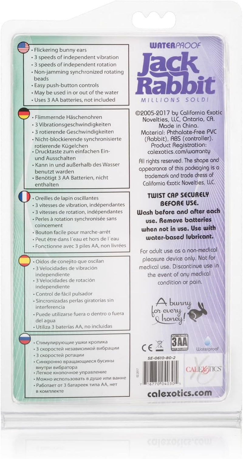 Waterproof Jack Rabbit – Rabbit Vibrator with Rotating Shaft – Vibe Sex Toys for Couples – Adult Clitoral & G Spot Massager – Purple