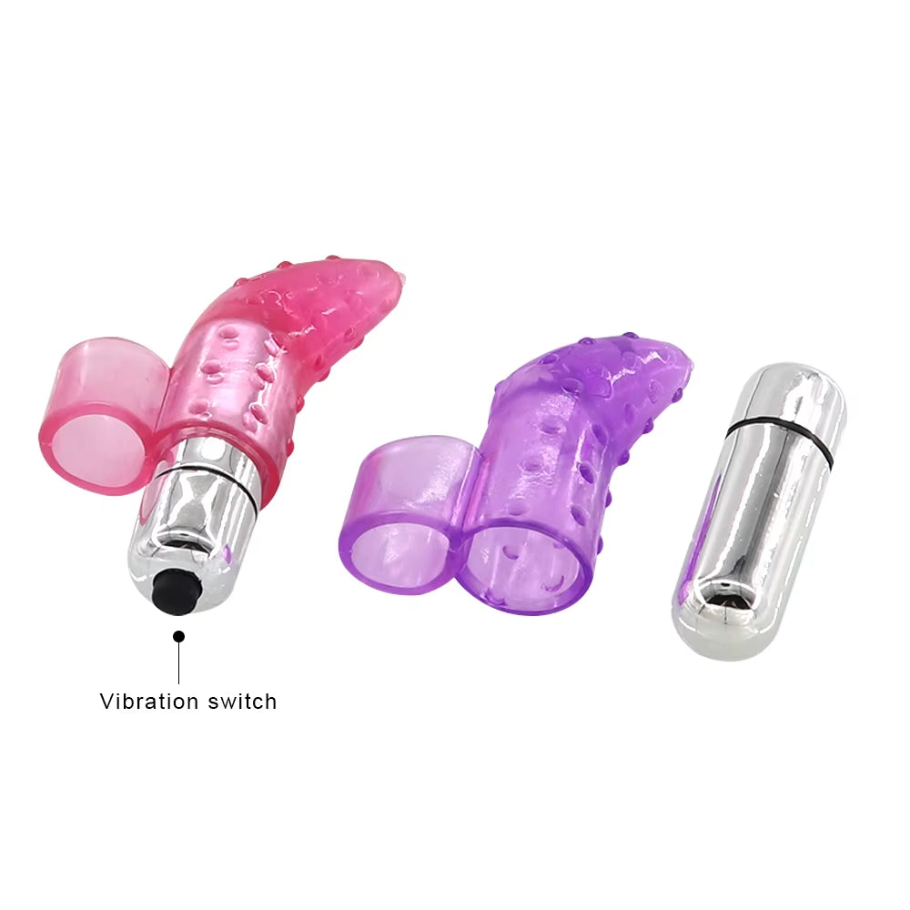 Bullet Vibrators Nipple Clitoris Stimulator Female Masturbator Sex Toys for Women Lesbian Finger Ring Vibrator Adult Products