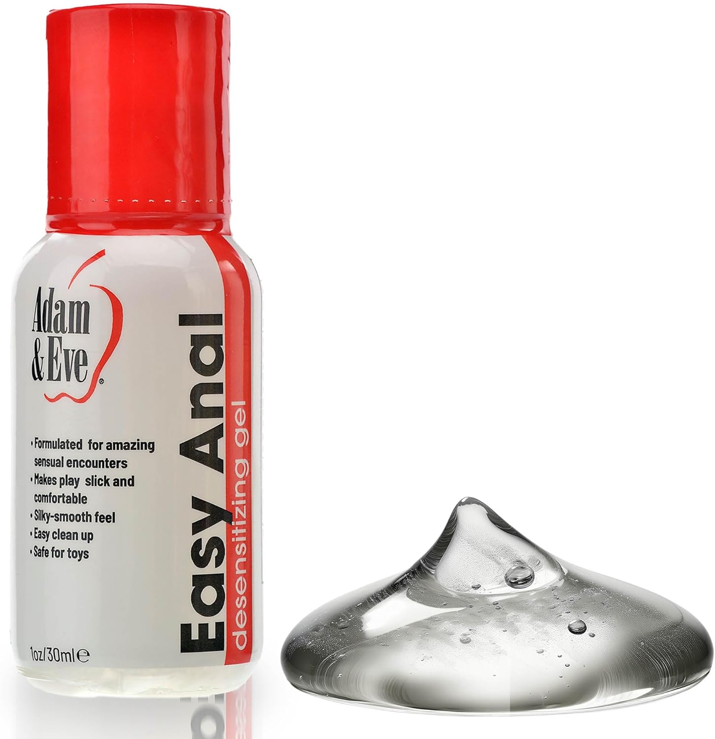 Easy Anal Water Based Desensitizing Gel, Personal Anal Cum Lubricant, for Women, Men, Couples and Toys, Long Lasting & Works within Minutes, Backdoor Lube for Adults, Clear Gel, 1 Oz