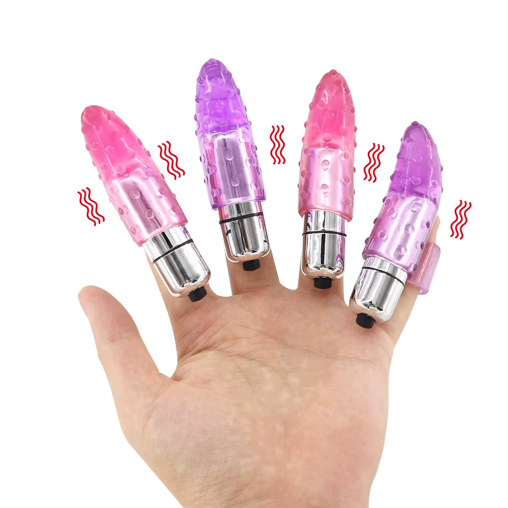 Bullet Vibrators Nipple Clitoris Stimulator Female Masturbator Sex Toys for Women Lesbian Finger Ring Vibrator Adult Products