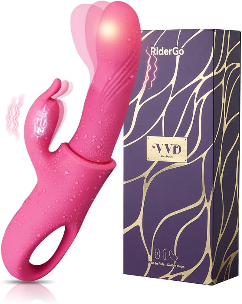 Rabbit Vibrators Sex Toys for Women G Spot Vibrator & Clitoral Stimulator with Independent Control 6 Finger & 7 Tapping Modes Removable Dildo Vibrator Adult Toy Gift for Couple