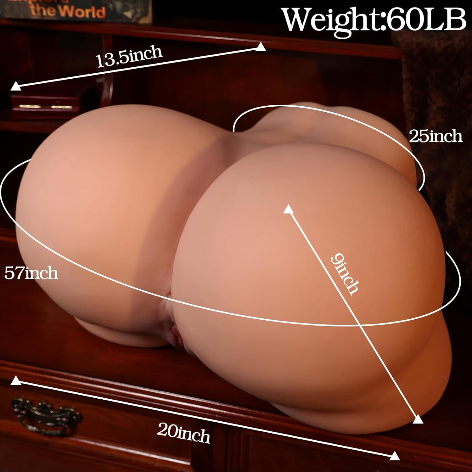 60LB Life Size Sex Doll Big Ass Sex Toy, Super Big Booty Sex Doll Ass Realistic Pocket Pussy Male Masturabator with Virgin Pussy & Tight Anus, Adult Sex Dolls Female Butt Male Sex Toys for Men Orgasm