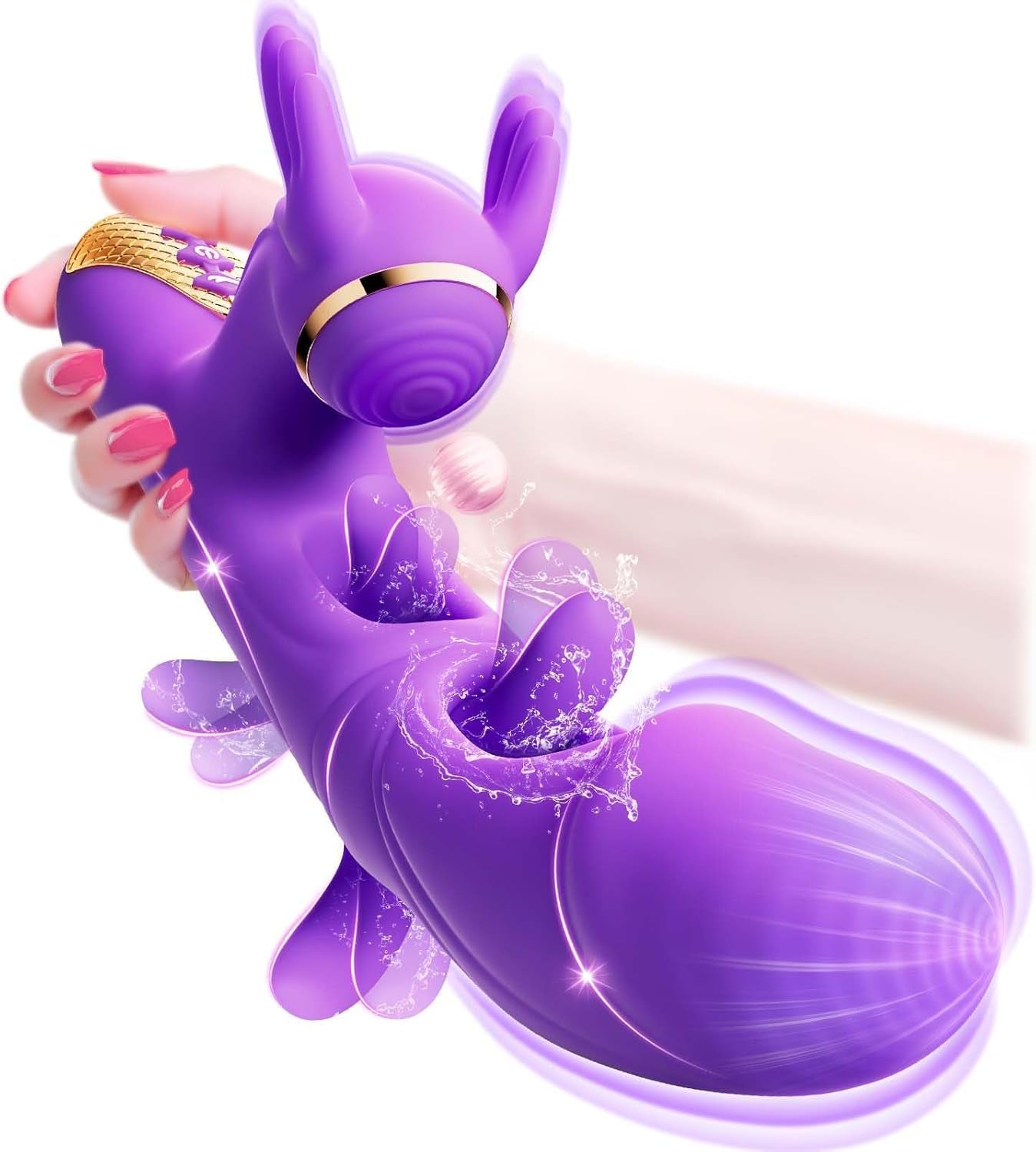 Vibrator Sex Toys for Women - 4IN1 Rabbit Vibrator with 10 Flapping 10 Vibrating & 7 Tapping, G Spot Vibrators Dildo Adult Toys for Clitoral Nipple Anal Stimulator, Rose Toy Female Couples Sex Toy